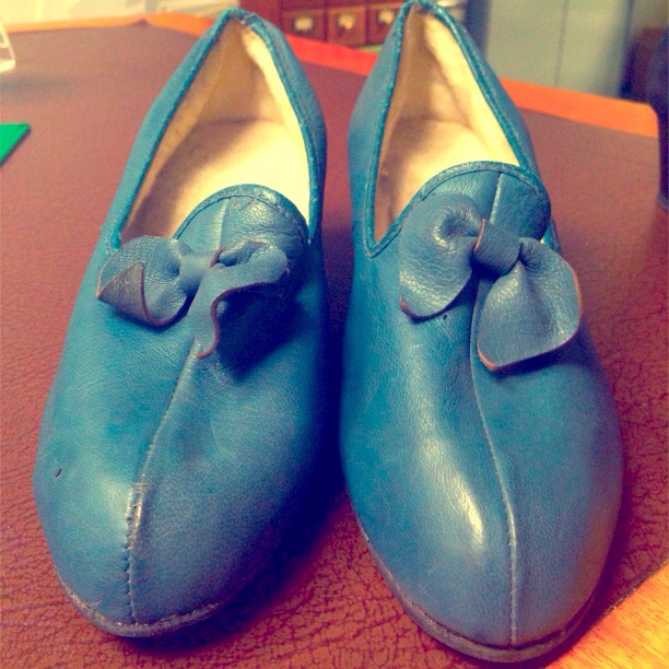 Blue Slippers Close Up